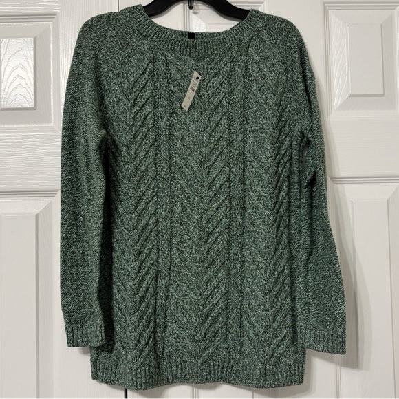 NWT Talbots Green Cotton Cable Knit Sweater Women's Size XS - Picture 1 of 7